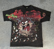 Vintage 1996 Taz Tasmanian Devil Looney Tunes Space Jam T Shirt AOP Graphic 90s picture