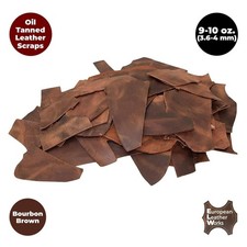 European Leather Work 9-10 oz. (3.6-4mm) Oil-Tanned Leather Scraps Bourbon Brown picture