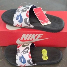 Nike Kawa Slide SE JDI GS/PS CT6619-010 Black/White Logo Slide Sandal 6Y picture