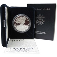 1997 P American Silver Eagle Proof $1 Coin Collectible OGP COA picture