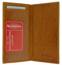 Genuine Leather PLAIN Checkbook Cover Tan NEW picture