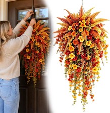 Artificial Fall Harvest Hanging Basket - Autumn Porch Door Decoration decoration picture