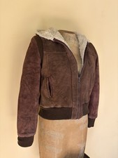 Vintage 70’s Danlee Outerwear brown suede & sherpa bomber jacket. picture