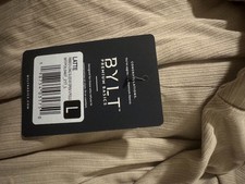 BYLT Premium Basics Ribbed Long Sleeve Polo Shirt - Large - L - New With Tags picture