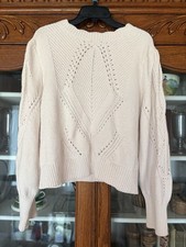 NWT Cynthia Rowley Size L Women Ivory Long Sleeved Incredibly Soft Sweater picture
