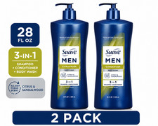 2x Men's 3-in-1 Shampoo Conditioner and Body Wash,Glycerin and Keratin 28 oz picture