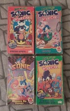 4 VHS Sonic The Hedgehog Lot . (2). Used. Not Tested. picture