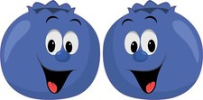 StickerTalk Cartoon Blueberry Vinyl Sticker Sheet, 3 inches x 3 inches picture