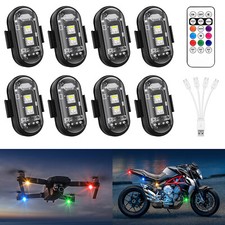 8PCS Wireless LED Strobe Lights RGB 8 Colors USB Rechargeable +Remote Control picture