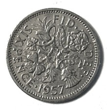 1957 Great Britain Sixpence Coin.  Combined Shipping picture