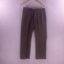 Incotex 1951 Mens Trousers Olive Brown Cuffed Flat Front Pants Size 31 picture