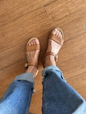 Kork-Ease Women’s Brown Leather Strappy Flat Sandals Ankle Buckle picture