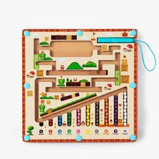 Montessori Magnetic Color Number Maze Wooden Toddler Learning Toy Puzzle Ages 3+ picture