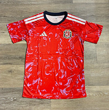 adidas Costa Rica Soccer Jersey XS Red/White w/ White Shoulder Stripes picture