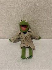 Fisher Price Vintage Kermit The Frog Muppet Detective Plush #857 Jim Henson 1981 picture