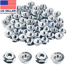 1/4-20 Serrated Flange Hex Nuts, Hexagon Flange Nuts 304 Stainless Steel, 50pcs picture