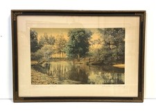Vintage Wallace Nutting The Swimming Pool Signed Print Framed picture
