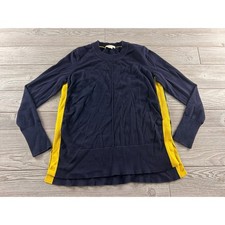 Boden Womens Navy Blue Yellow Colorblock Wool Cotton Sweater K0105 Small picture