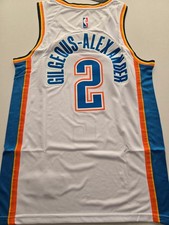 kid's size okc thunder #2 shai gilgeous-alexander S-XL white/blue nwt stitched picture
