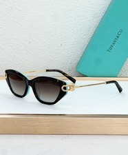 New In Box Tiffany & Co. Women Luxury Cat Eye Sunglasses Metal Temple Frame picture