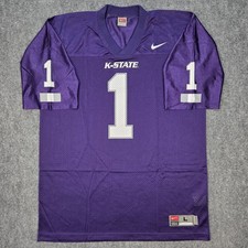Vintage 90s Nike Team K-State Kansas Wildcats Football Purple #1 Jersey Large picture