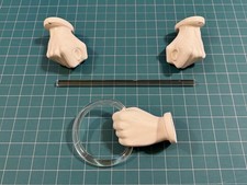 Vintage Nancy Funk Ceramic Hand Towel Holders (Acrylic Bar + Lucite Ring) 1970s picture