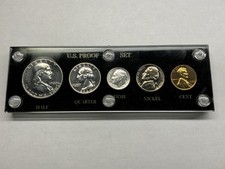1960 US Mint Silver Proof Set with Vintage Black Capital Holder 071526 49de picture