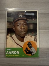 1963 Topps - Hank Aaron #390 Atlanta Braves Hall of Fame *Writing on Card* picture