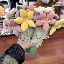 Cute Flower Bouquet Plush Toy Soft Stuffed Doll Birthday Wedding Gift for Girls picture