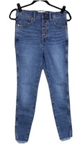 Madewell Women’s 10” High Rise Skinny Jeans Sz 27 Magic Pockets Denim Frayed NWT picture