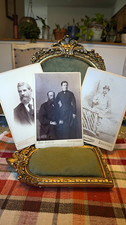 Lot of 3 Antique Victorian Cabinet Cards & CDV Portrait Photos - 19th Century picture