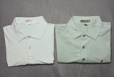 LOT OF 2 Peter Millar Summer Comfort Performance S/S Polo Shirts Large striped picture