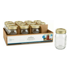 Mainstays Regular Mouth 16oz Mason Jars, 12 Pack Glass Canning Jars with Lids. picture