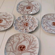 Stunning 5-Piece Antique Joseph Holdcroft British Majolica Set — Signed 