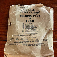 Vintage 1948 Exel-O-Craft Fan package of 10 fans with Booker T Washington. picture