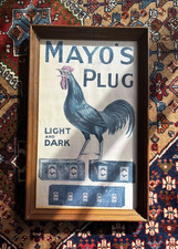 Vintage MAYO'S PLUG Tobacco Advertising Poster Rooster Light & Dark Framed picture