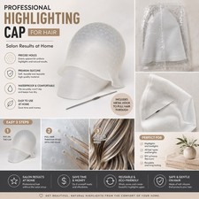 White Reusable professional Highlighting Cap with Hook for hair new and sealed  picture