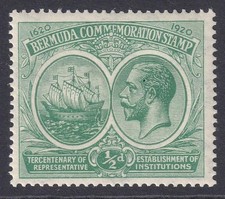 Bermuda 1920 GV 1/2d SG60w MNH. Watermark crown to right of CA. Cat £450. picture
