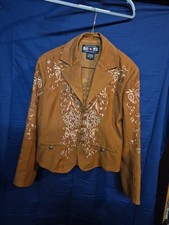 Vintage Gordon & James Western Embroidered Blazer Jacket Small Brown Paisley picture