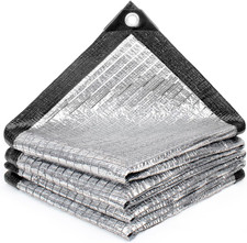 85% Aluminum Sun Shade Cloth 20x20Ft Reflective Mesh Tarp with Grommets picture