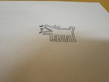 Keith Haring Original Drawing From Sesame Street Barking Dog With 2 Letters picture