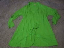 H&M Womens Dress Size Large Green Long Sleeve Button Down Casual Collared Belted picture