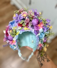 Trioforblythe Flower Bomb Bonnet Hat - Rare Blythe Doll Fashion Accessory 1/6 picture
