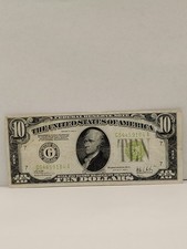 1928C $10 FEDERAL RESERVE NOTE LIME GREEN SEAL CHICAGO DISTRICT VERY FINE+++ picture
