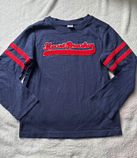 Janie and Jack Boys Size 5 Blue/Red Graphic Logo Long Sleeve Crew Neck Tee picture