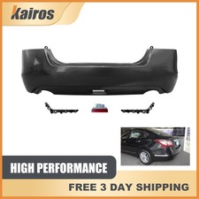 Fits 2013-2015 Nissan Altima Rear Bumper Cover W/ Warning Light & Bumper Bracket picture