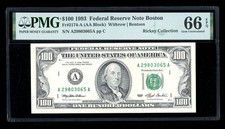 DBR 1993 $100 FRN Boston Gem Fr. 2174-A PMG 66 EPQ Serial A29803065A picture