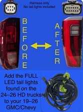 2019-26 GMC 1500-3500 Truck Tail Light Harness  Adapter To New 24-26 FULL LED picture