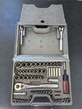 Vintage 1990's Craftsman 75pc Metric & SAE Socket Set 1/4