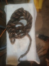 The item shown is a traditional hand-twisted or braided horsehair mecate rein picture